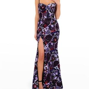 Elegant Floral Strapless Dress